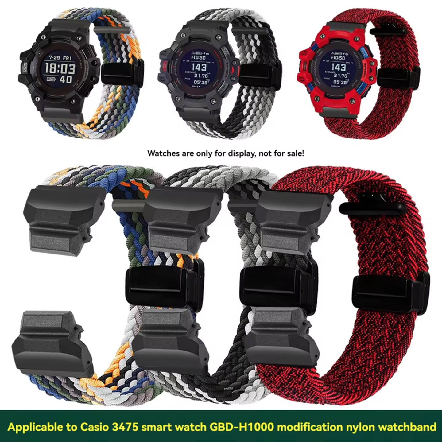 Smartwatch Casio Watches For Men - gbd-h1000 nylon Sports watchband for G-SHOCK