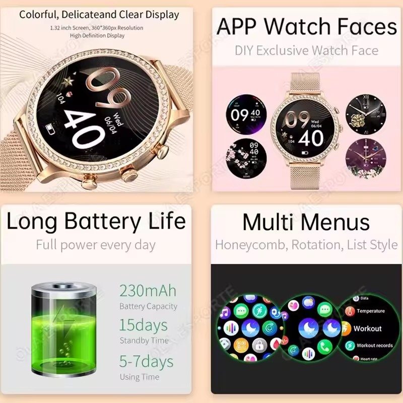 2026 New Lady Fashion Smart Wa - Smartwatch Ladies Watches For Women reseña y precio