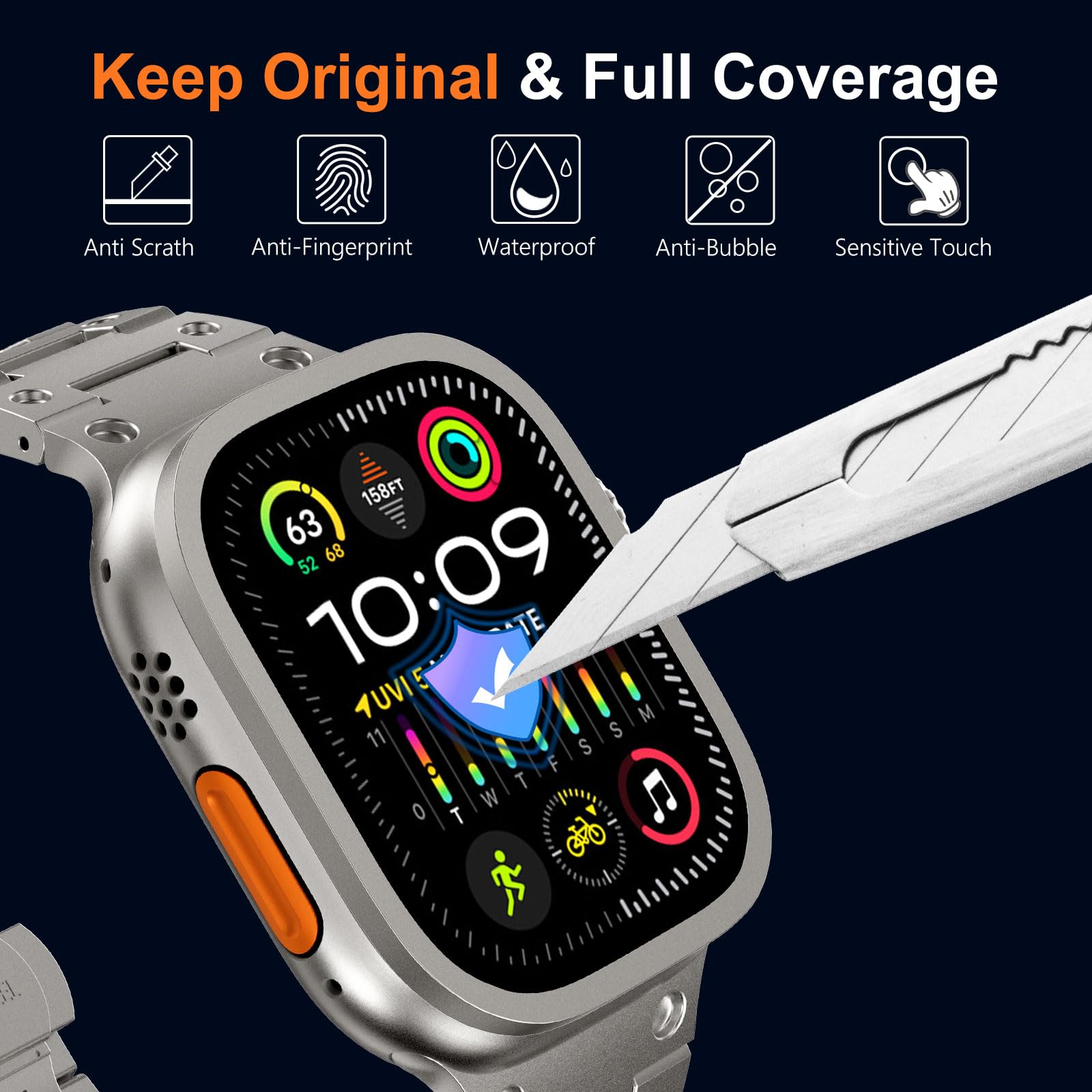 Tempered Glass for Apple Watch - Smartwatch Watches Gift For Men reseña y precio