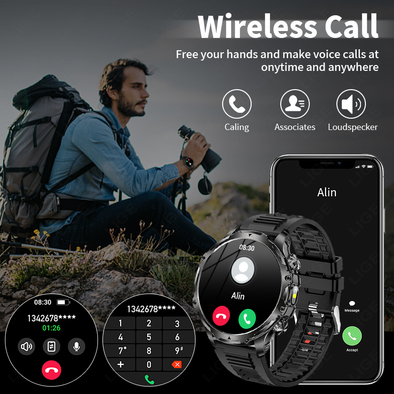 LIGE Smartwatch Military Men 1 - Timex Watches Smartwatch reseña y precio