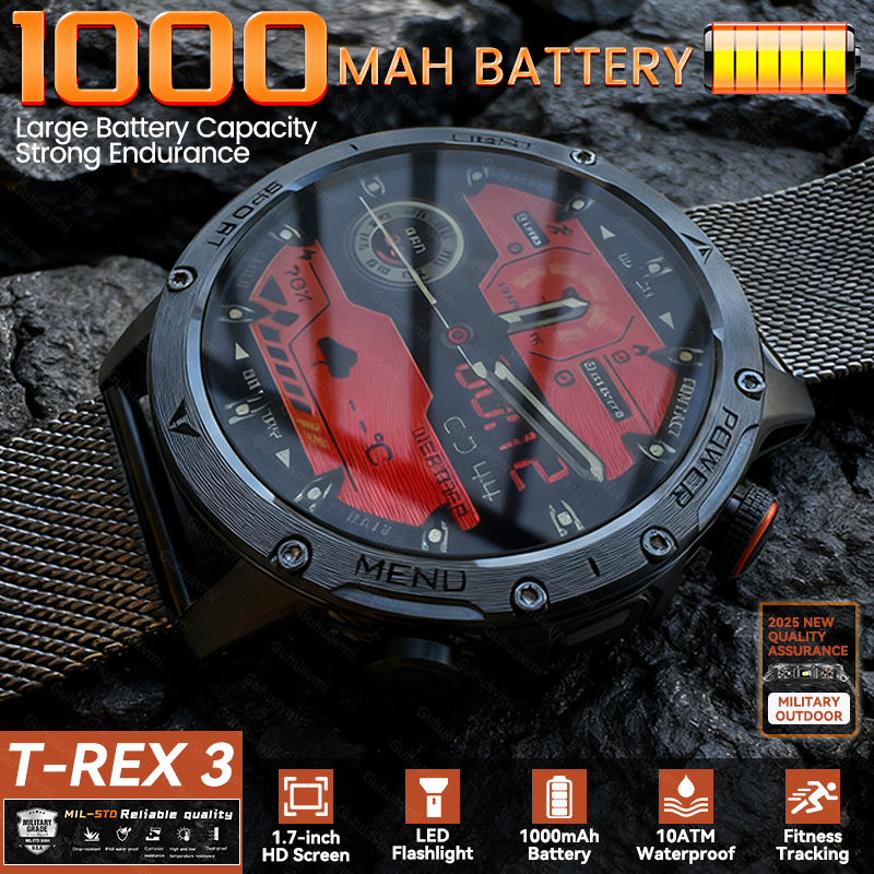 New T-REX3 Outdoor 1000mAh Bat - Smartwatch Watches Gift For Men reseña y precio