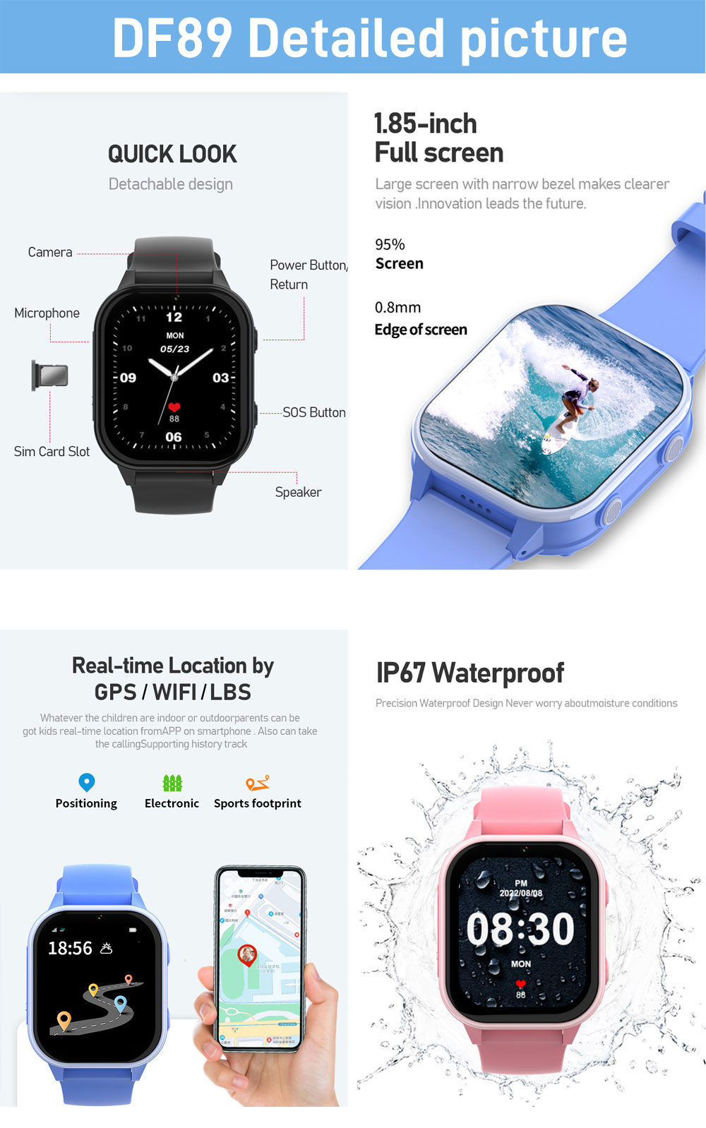 2G 4G Kids Smart Watch Phone G - Smartwatch Watches Gift For Boys reseña y precio
