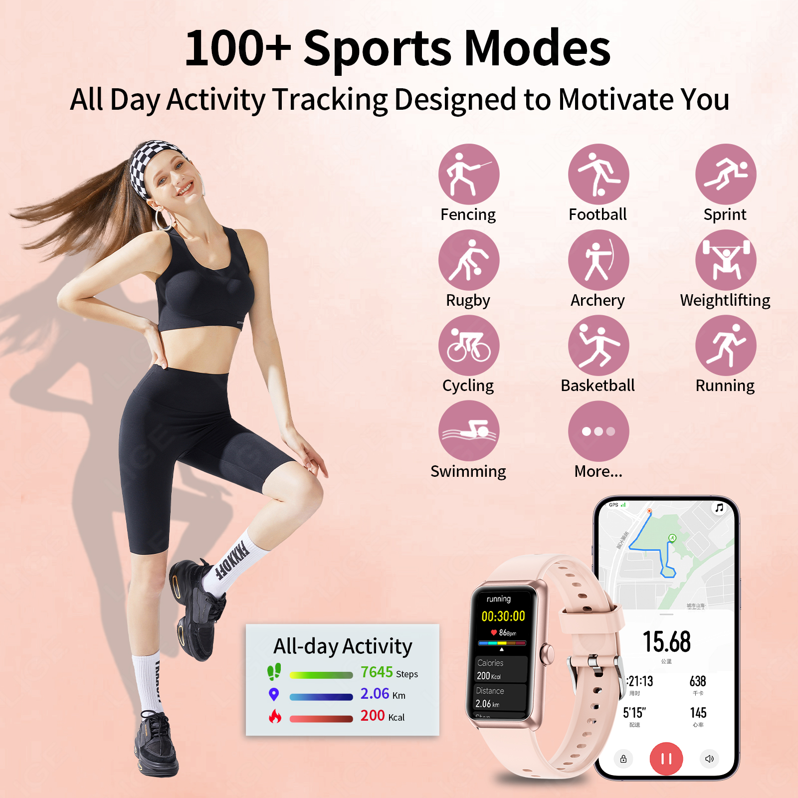 LIGE New Fashion Ladies Smart  - Smartwatch Ladies Watches For Women reseña y precio