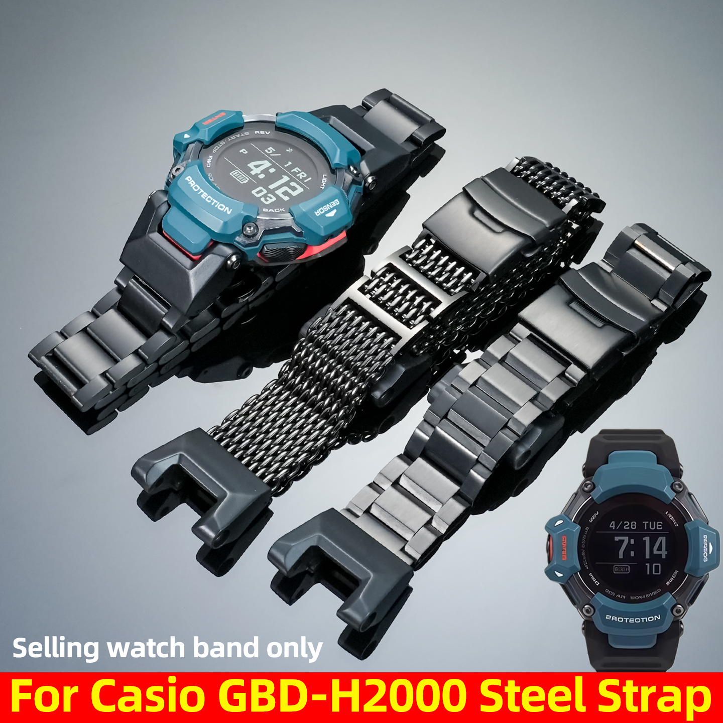 10 style Black steel Strap For - Smartwatch Casio Watches For Men reseña y precio