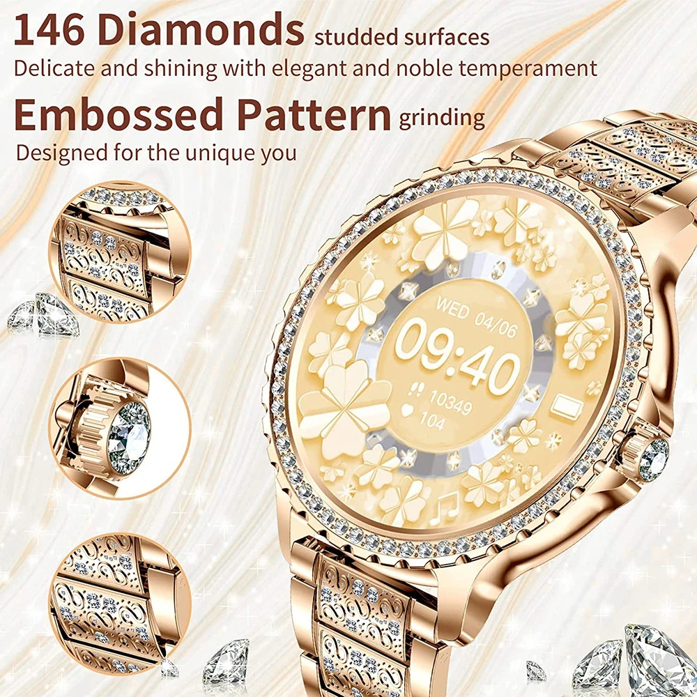 Fashion Luxury Gold Women Smar - Smartwatch Ladies Watches For Women reseña y precio