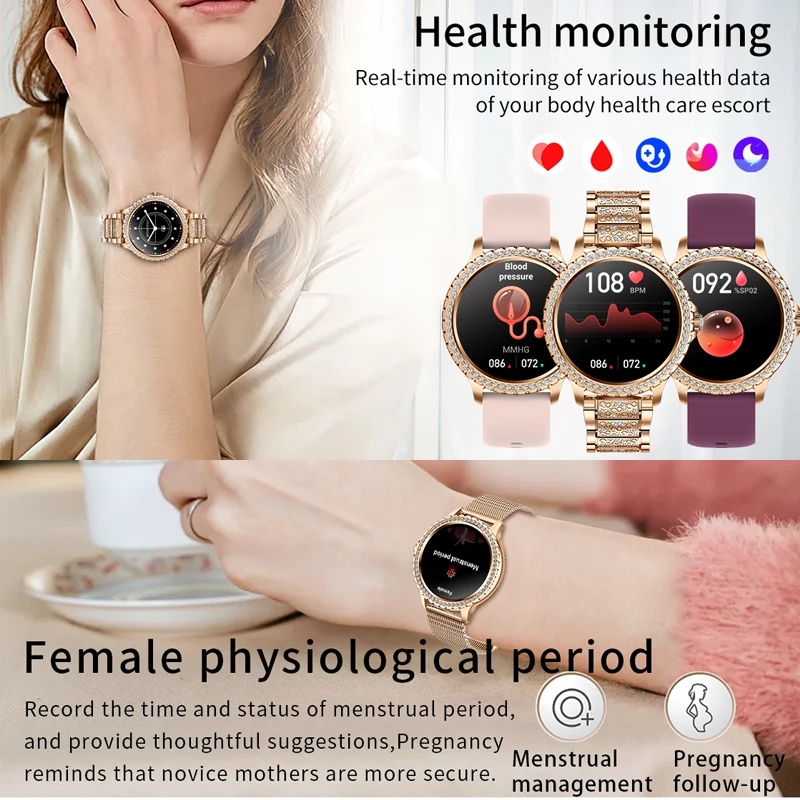 Fashion Luxury Gold Women Smar - Smartwatch Ladies Watches For Women reseña y precio